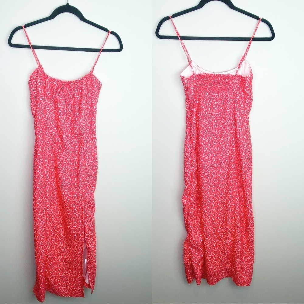 NWT red red floral‎ scrunch top summer maxi dress size Xs